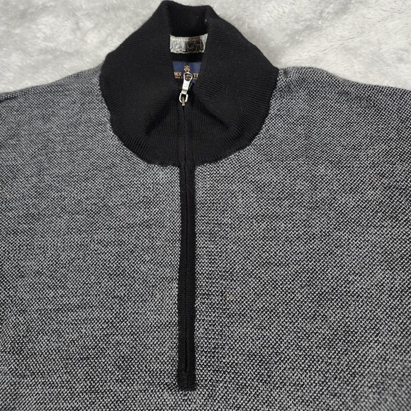Brooks Brothers Sweater Mens XL Gray Half Zip Mock Neck Merino Wool Prologis - Picture 6 of 14
